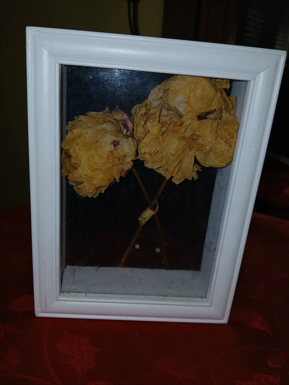 Shabby Chic Dried Flower Shadow Box Cottagecore Decor